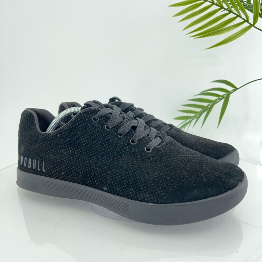 Nobull Trainer Shoes Men's 12 Black Suede Gum Sole Weightlifting Sneakers AS IS